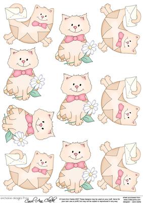 Cute Little Cats Decoupage Designs