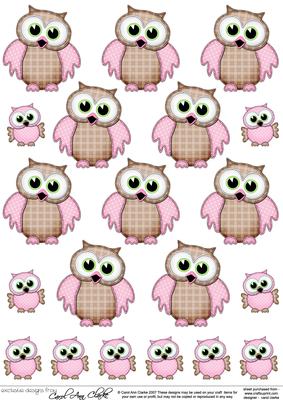Cute Hoot & Little Hoot Owls Decoupage Designs