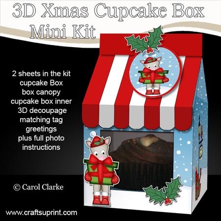 3D Xmas Gigi Horse Milk Carton Cupcake or Treat Box