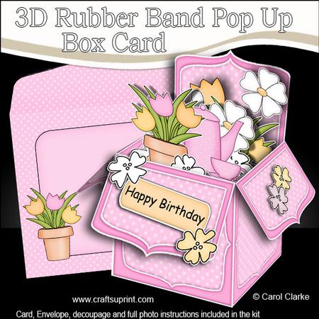 3D Coffee Break Rubber Band Pop Up Box Card