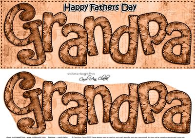 Large Dl Fathers Day Grandpa Clocks 3D Decoupage