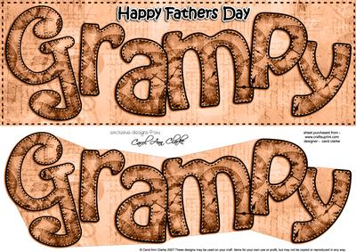 Large Dl Fathers Day Grampy Clocks 3D Decoupage