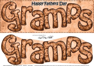 Large Dl Fathers Day Gramps Clocks 3D Decoupage
