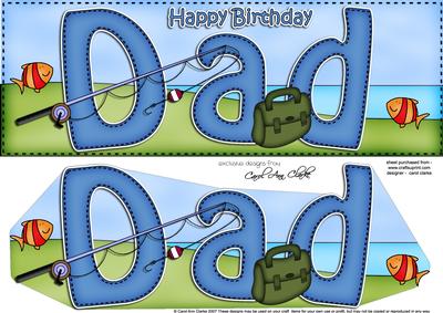 Large Dl Birthday Dad Fishing Card & 3D Decoupage
