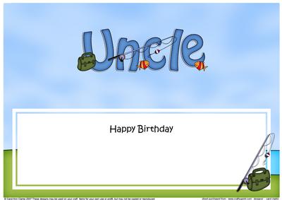 Birthday Uncle Fishing Large Dl Matching Insert