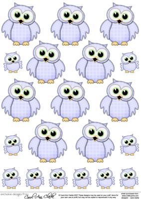Cute Hoot & Little Hoot Owls Decoupage Designs