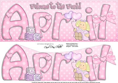 Welcome to the World April Quick Card & 3D Decoupage