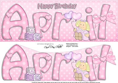 Birthday April Quick Card & 3D Decoupage