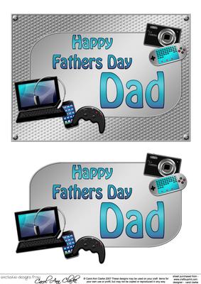 5x7 Fathers Day Dad Gadgets N Gizmos 3D Decoupage