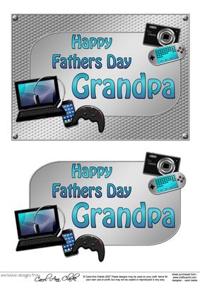 5x7 Fathers Day Grandpa Gadgets N Gizmos 3D Decoupage