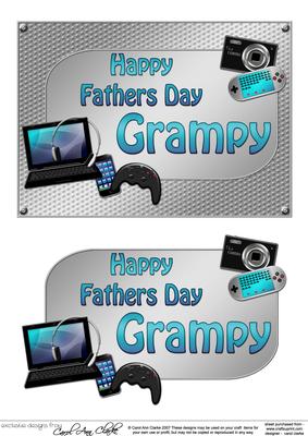 5x7 Fathers Day Grampy Gadgets N Gizmos 3D Decoupage