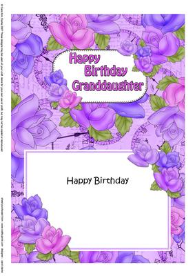 5x7 Birthday Granddaughter Time for Roses Matching Insert