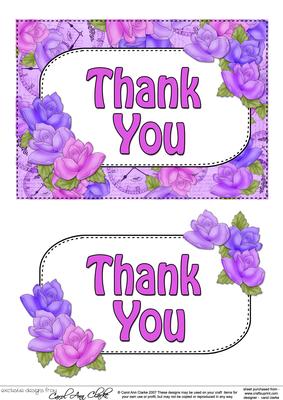 5x7 Thank You Time for Roses 3D Decoupage