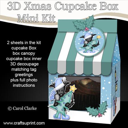 3D Xmas Scottie Dog Milk Carton Cupcake or Treat Box