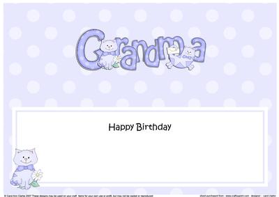 Birthday Grandma Cat Large Dl Matching Insert