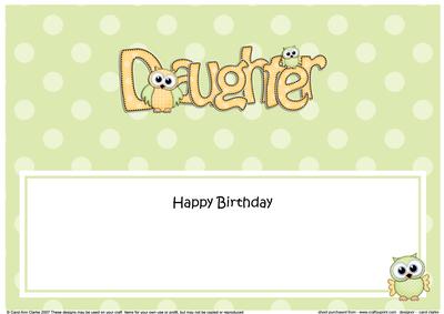 Birthday Owls Daughter Matching Large Dl Insert