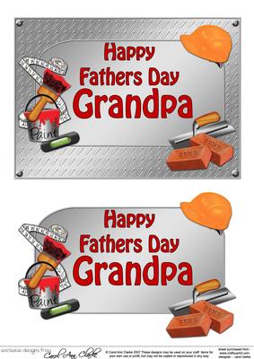 5x7 Fathers Day Grandpa Handyman Tools 3D Decoupage