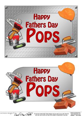 5x7 Fathers Day Pops Handyman Tools 3D Decoupage