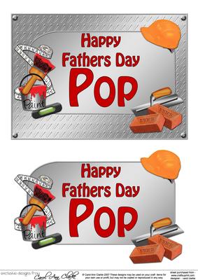 5x7 Fathers Day Pop Handyman Tools 3D Decoupage