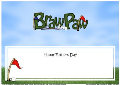 Large Dl Fathers Day Braw Paw Golf Fishing Matching Insert