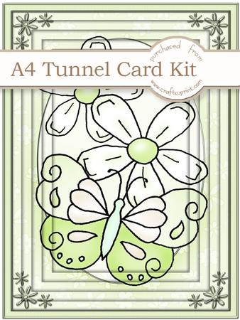 A4 Fluttery Butterfly in Lime Tunnel Card Kit