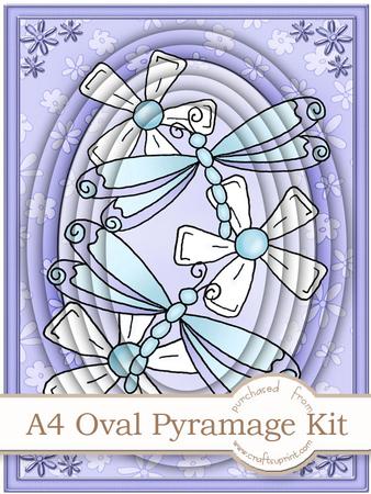 A4 Dreamy Dragonflies in Cyan Pyramage Kit