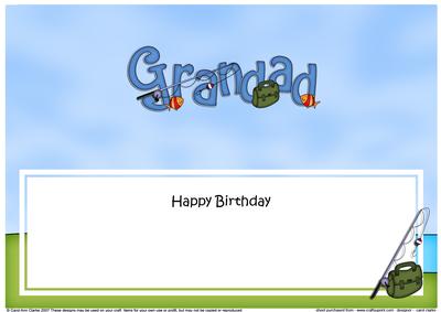 Large Dl Birthday Grandad Fishing Matching Insert