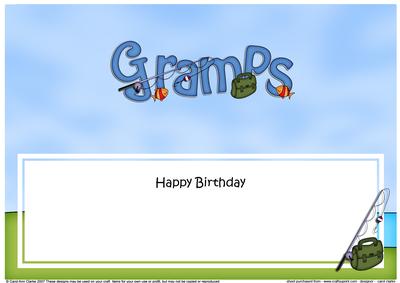 Large Dl Birthday Gramps Fishing Matching Insert