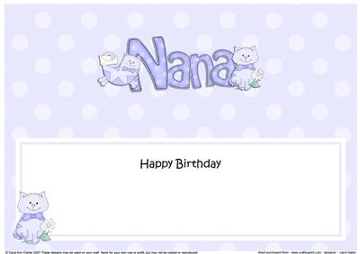 Birthday Nana Cat Large Dl Matching Insert