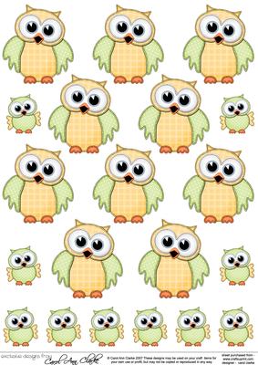 Cute Hoot & Little Hoot Owls Decoupage Designs