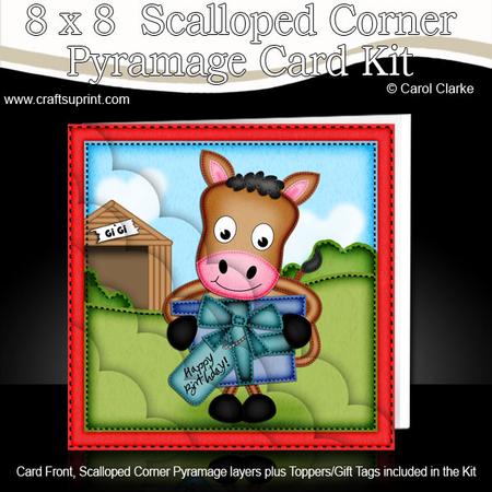 8 x 8 Gi Gi the Horse's Present Scalloped Corner Kit