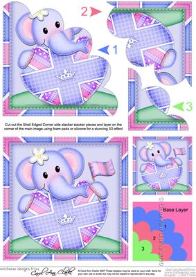 Lola Elephant's Union Jack Flag Heart Shell Edged Stacker