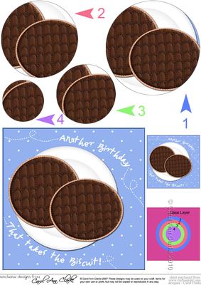 Chocolate Digestive Biscuits Birthday Circle Pyramage Topper