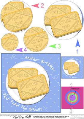 Custard Cream Biscuits Birthday Circle Pyramage Topper