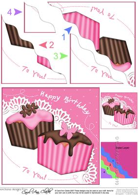 Fondant Fancies Birthday Cakes Wavy Corner Side Stacker