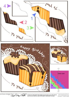 Fondant Fancies Birthday Cakes Wavy Corner Side Stacker