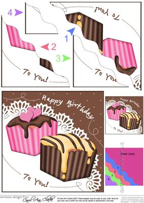 Fondant Fancies Birthday Cakes Wavy Corner Side Stacker