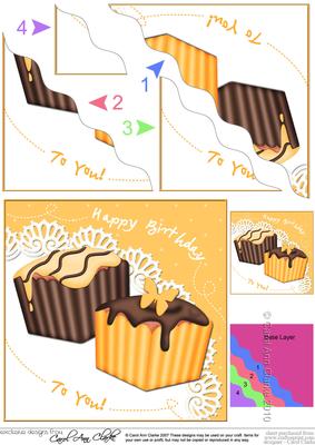 Fondant Fancies Birthday Cakes Wavy Corner Side Stacker