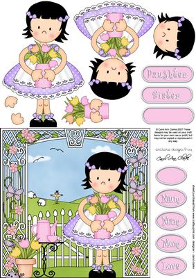 Girlz Suzi's Flowers Quick Card with 3D Decoupage