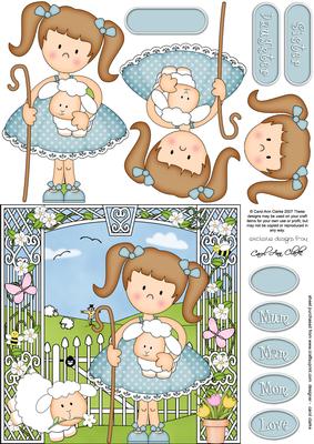 Girlz Liz's Lambs Quick Card with 3D Decoupage