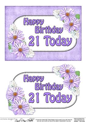 5x7 Birthday 21 Today Daisies 3D Step by Step Decoupage