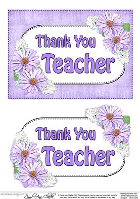 5x7 Thank You Teacher Daisies 3D Step by Step Decoupage