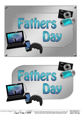 5x7 Fathers Day Gadgets N Gizmos 3D Decoupage