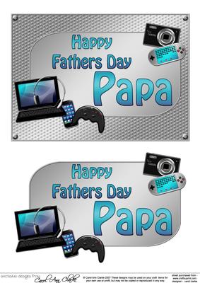 5x7 Fathers Day Papa Gadgets N Gizmos 3D Decoupage