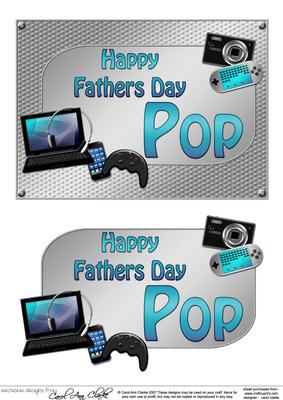 5x7 Fathers Day Pop Gadgets N Gizmos 3D Decoupage