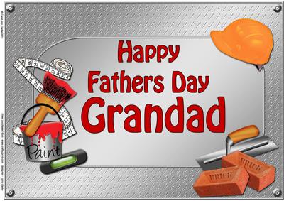A4 Fathers Day Grandad Handyman Tools Card Topper