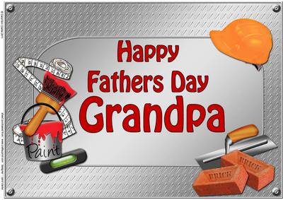 A4 Fathers Day Grandpa Handyman Tools Card Topper