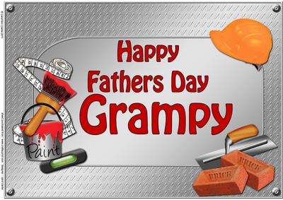 A4 Fathers Day Grampy Handyman Tools Card Topper