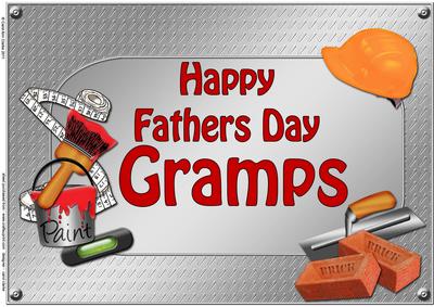 A4 Fathers Day Gramps Handyman Tools Card Topper