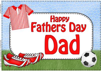 A4 Fathers Day Dad Football Card Topper